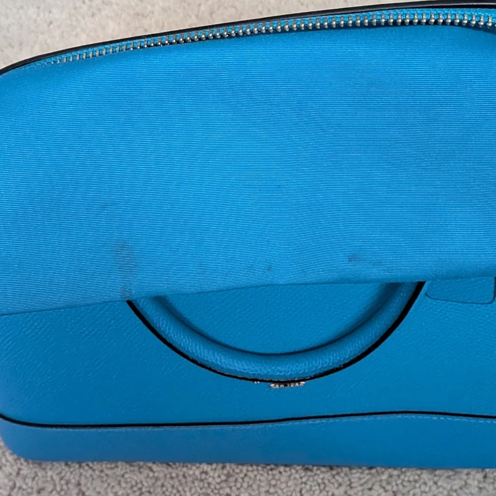 Coach Sierra Blue Large Cross-grain Leather Satchel. Used Excellent Condition. - Picture 6 of 7